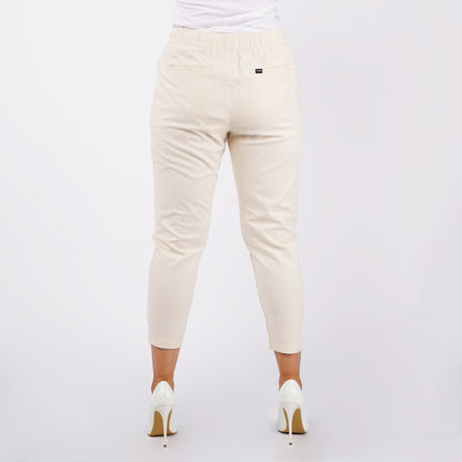 Petrol Ladies Basic Non-Denim Trouser Pants for Ladies Drawstring Regular Fitting 155033-U (Beige)