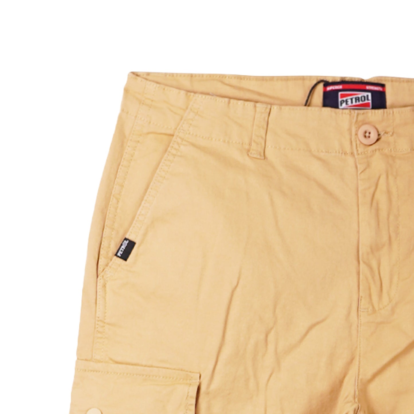 Petrol Non-Denim Cargo Pants for Men Mid Waist 155351 (Light Khaki)