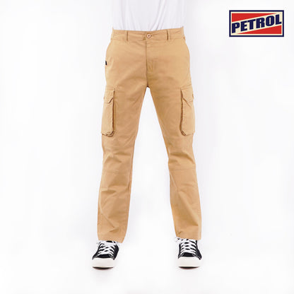 Petrol Non-Denim Cargo Pants for Men Mid Waist 155351 (Light Khaki)