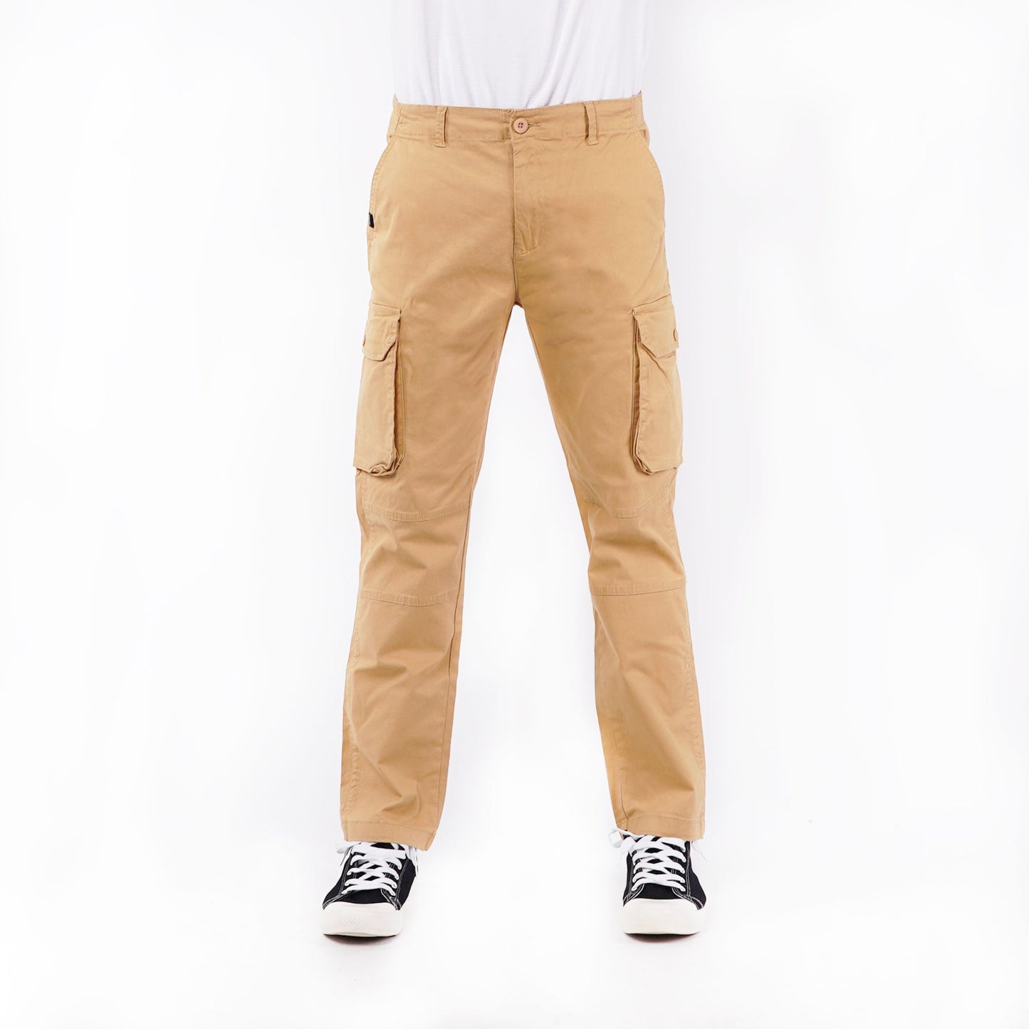 Petrol Non-Denim Cargo Pants for Men Mid Waist 155351 (Light Khaki)