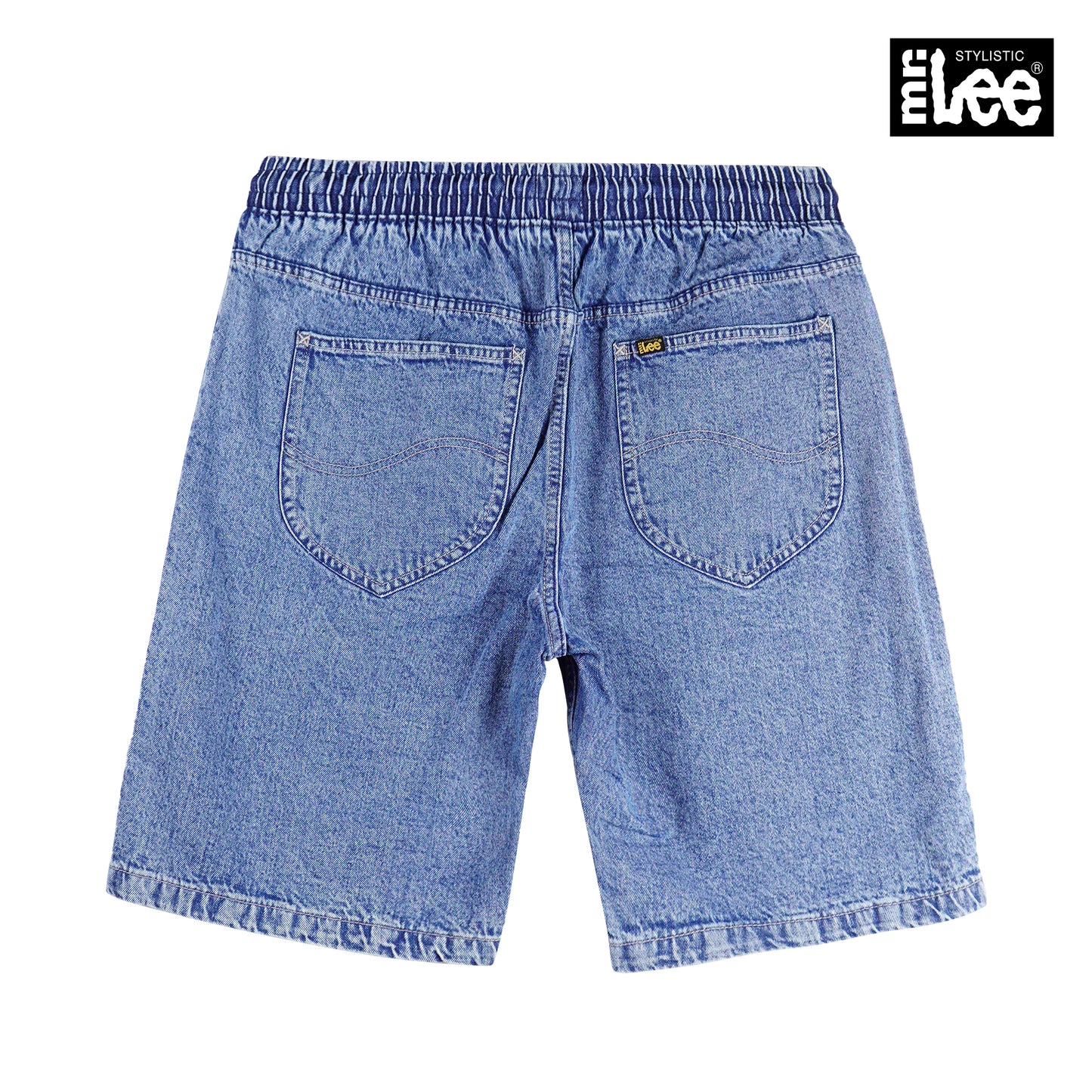 Stylistic Mr. Lee Men's Basic Denim Jogger Short Mid Waist 152136-U (Light Shade)