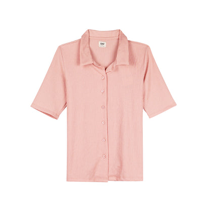 Stylistic Mr. Lee Ladies Basic Button Down Shirt Regular Fit 137079-U (Pink)