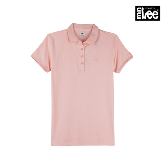 Stylistic Mr. Lee Ladies Basic Collared Shirt Missed Lycra Fabric Regular Fit 124144 (Pink)