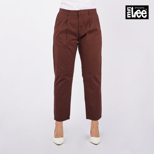 Stylistic Mr. Lee Ladies Basic Non-Denim Tapered Pants 154879-U (Choco Brown)