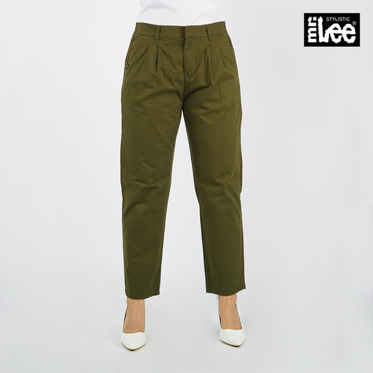 Stylistic Mr. Lee Ladies Basic Non-Denim Tapered Pants 154879-U (Dark Fatigue)