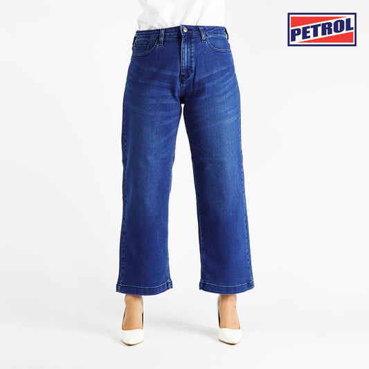 Petrol Ladies Basic Denim Baggy jeans for Ladies Trendy Fashion High Quality Apparel Comfortable Casual Mid Waist Pants for Ladies 153007 (Medium Shade)