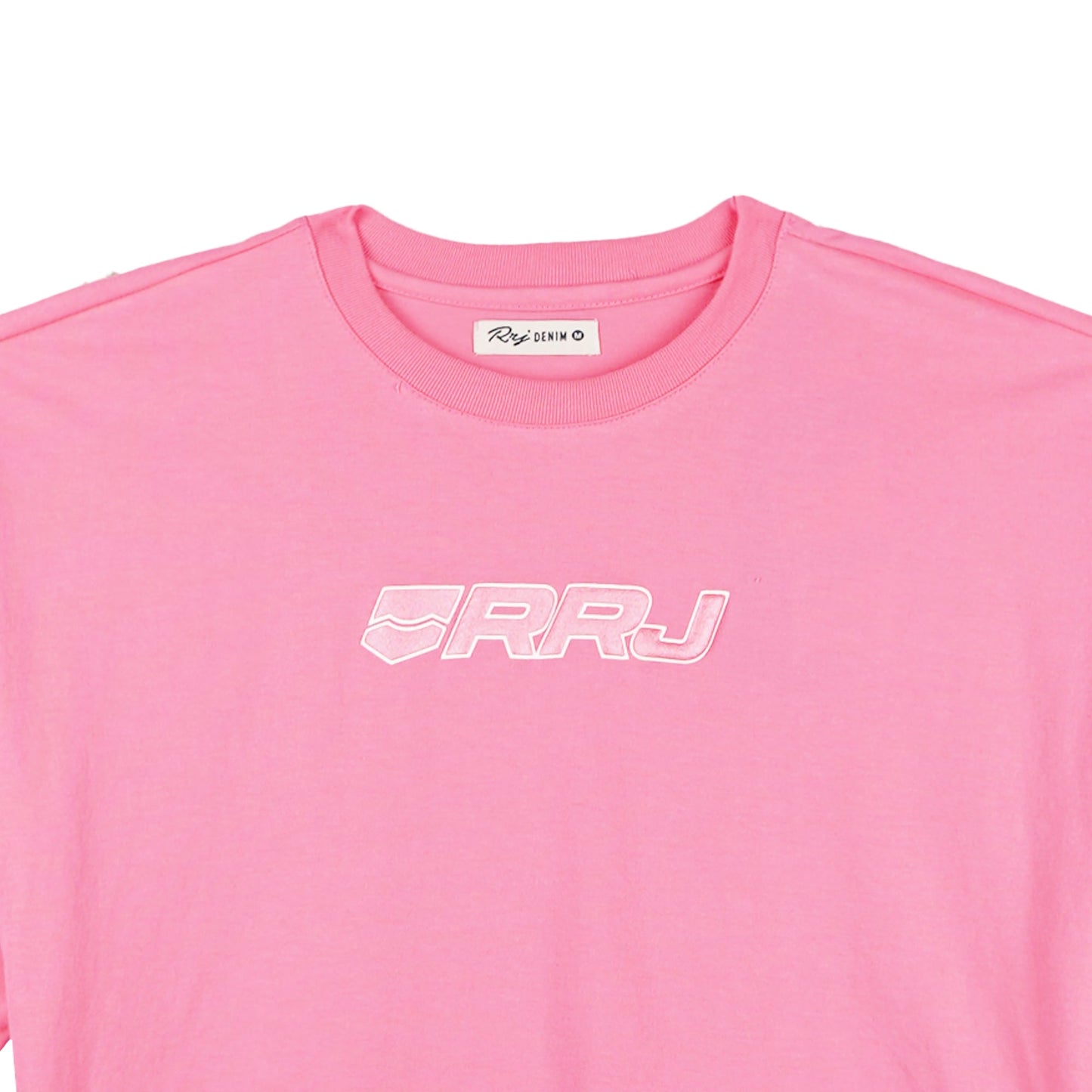 RRJ Ladies Basic Tees Boxy Fitting CVC Jersey Fabric 145742 (Pink)