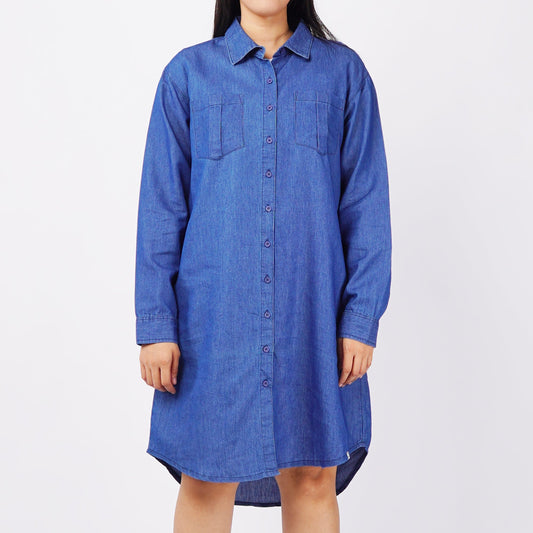 RRJ Basic Woven Dress Ladies Loose Fitting 145071 (Navy)