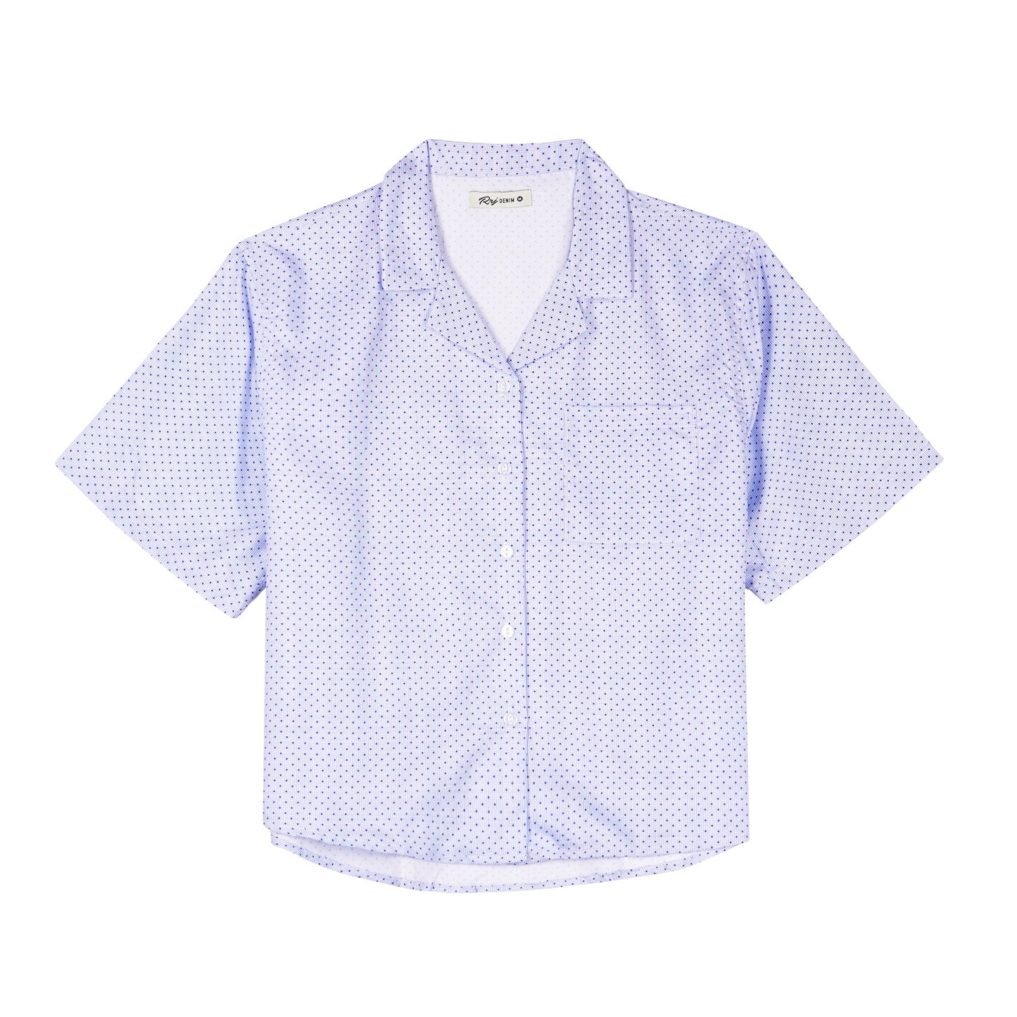 RRJ Basic Woven Ladies Boxy Fitting Shirt  145061 (Blue)