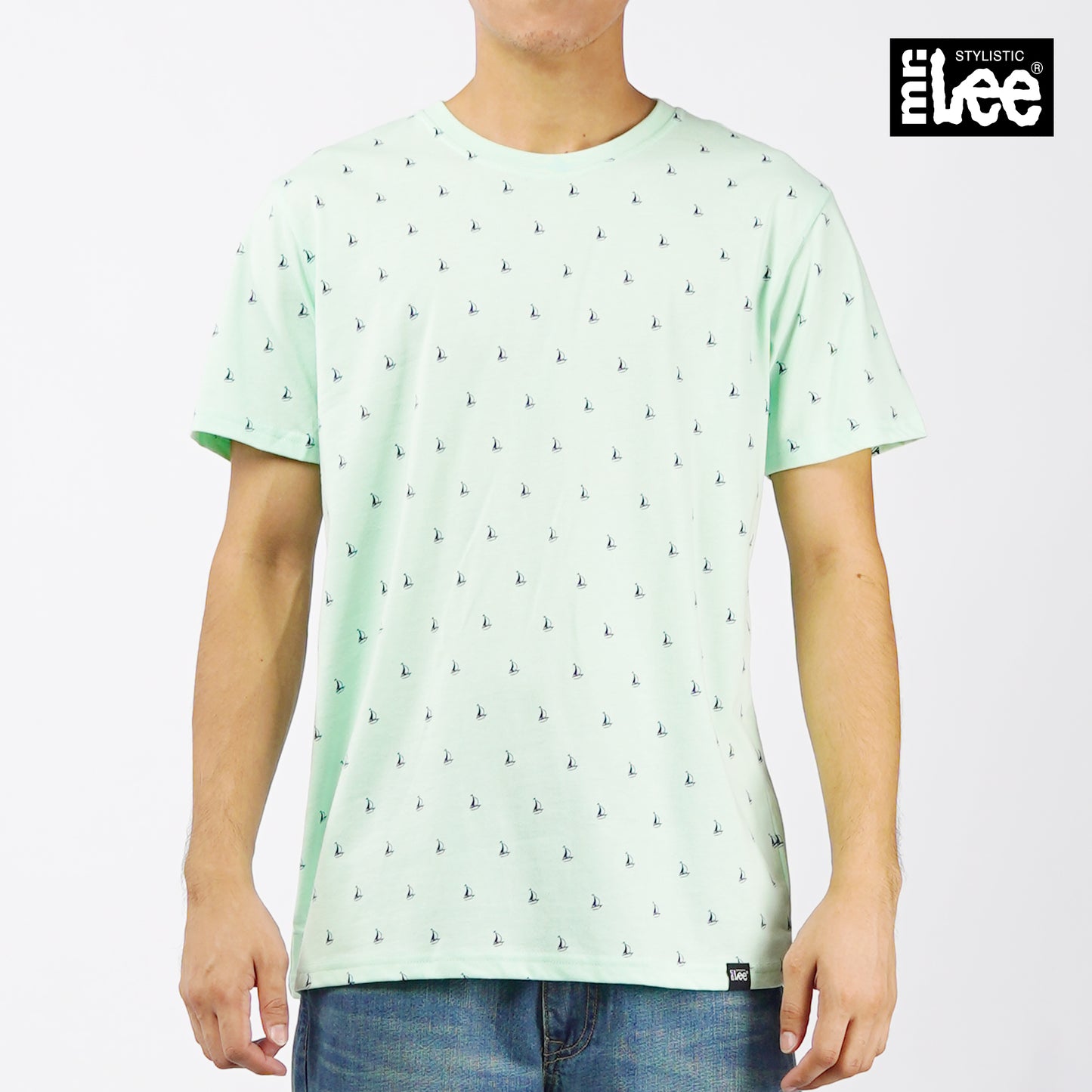 Stylistic Mr. Lee Men's Basic Tees Semi body Fit 120827 (Light Green)