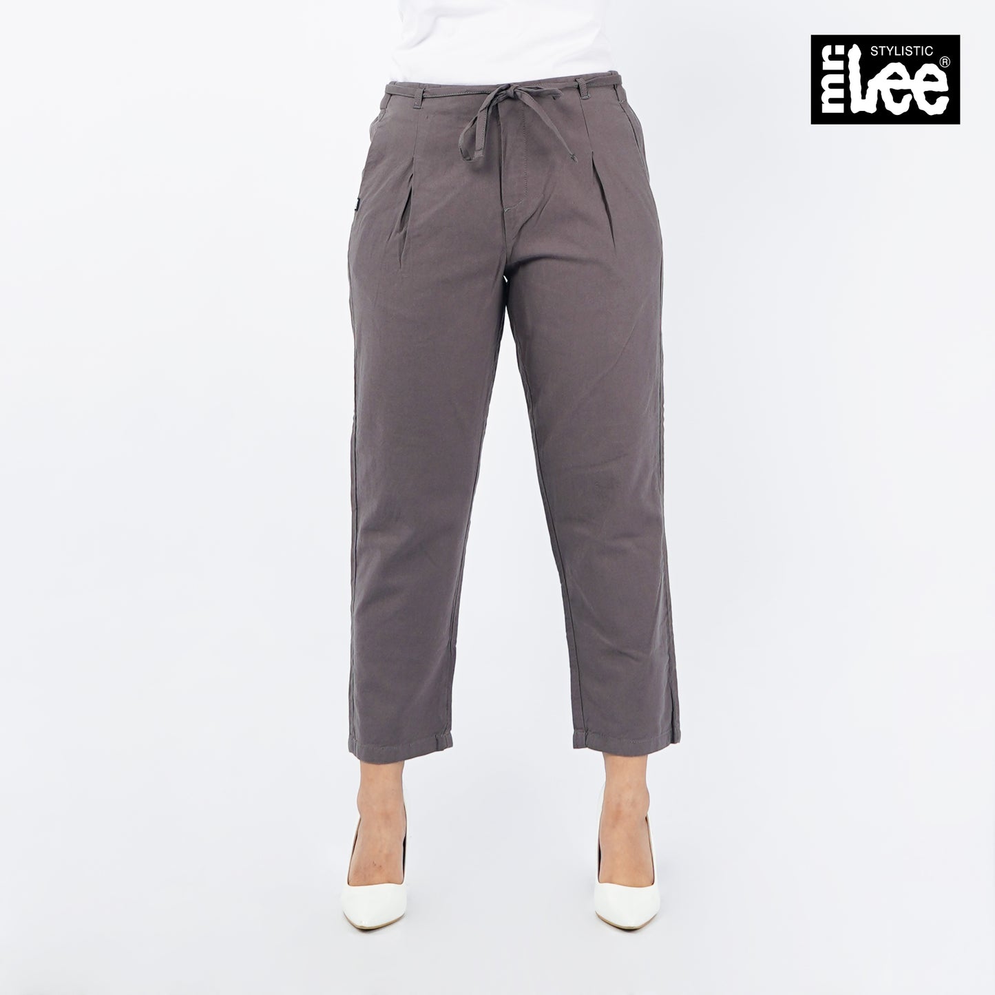 Stylistic Mr. Lee Ladies Basic Non-Denim Drawstring Pants 154892-U (Dark Gray)