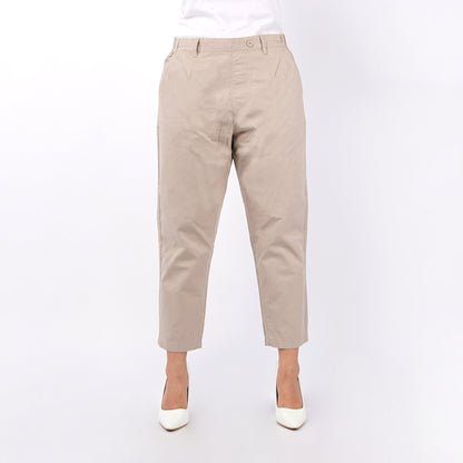 RRJ Ladies Basic Non-Denim Trouser Pants for Ladies Drawstring Regular Fitting 145926-U (Khaki)