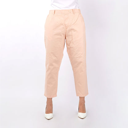 RRJ Ladies Basic Non-Denim Trouser Pants for Ladies Drawstring Regular Fitting 145926-U (Peach)