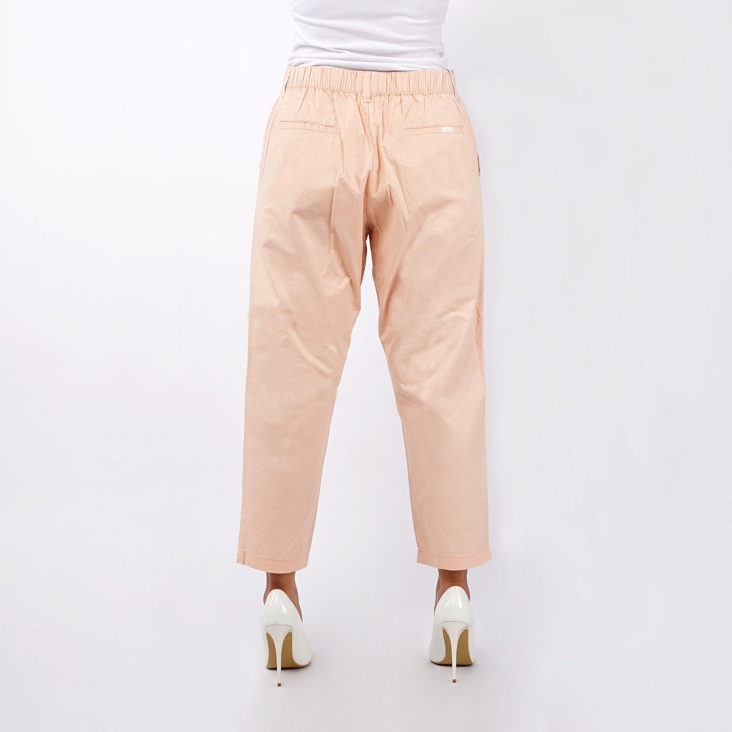 RRJ Ladies Basic Non-Denim Trouser Pants for Ladies Drawstring Regular Fitting 145926-U (Peach)