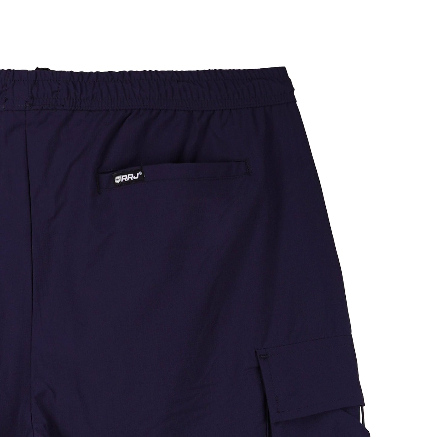 RRJ Basic Non-Denim Cargo Short for Men Regular Fitting Rinse Wash Fabric 155180 (Navy Blue)