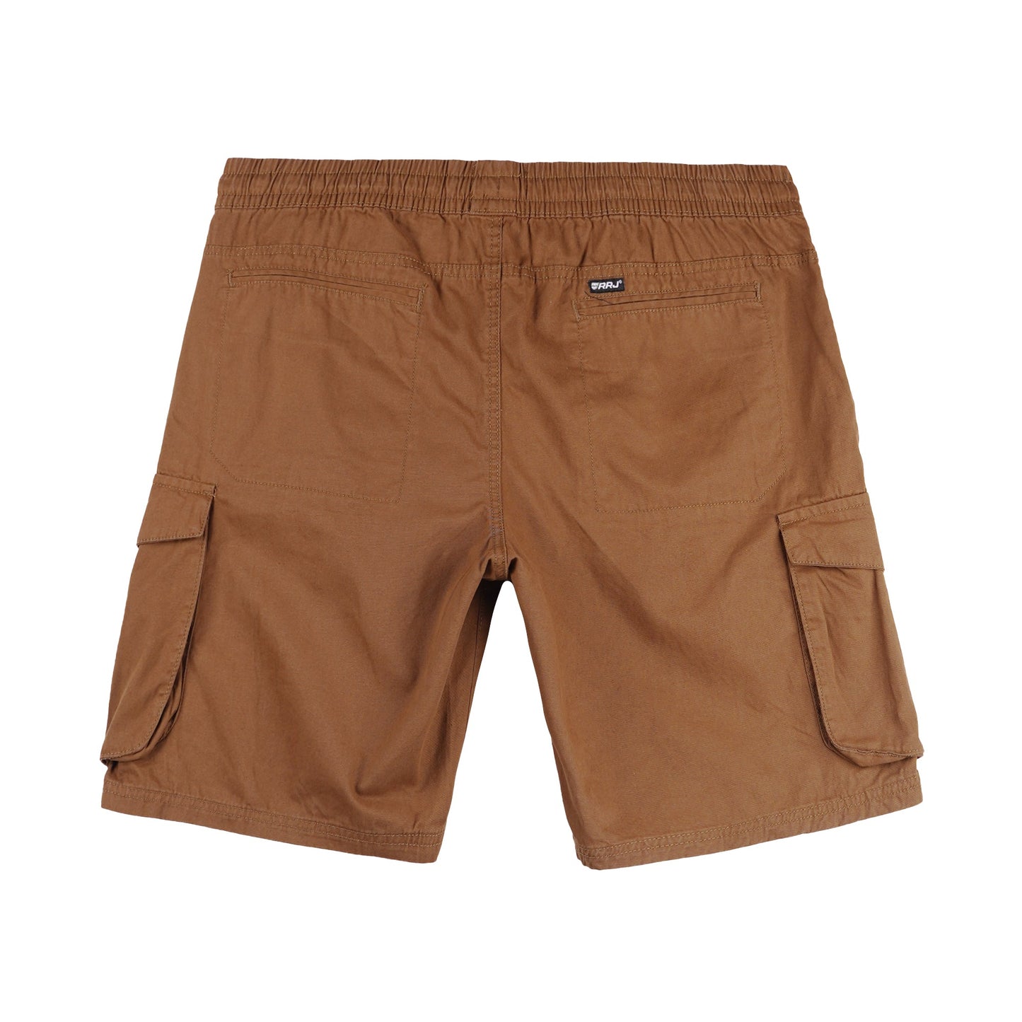 RRJ Basic Non-Denim Cargo Short for Men Regular Fitting Rinse Wash Fabric 155141-U (Brown)