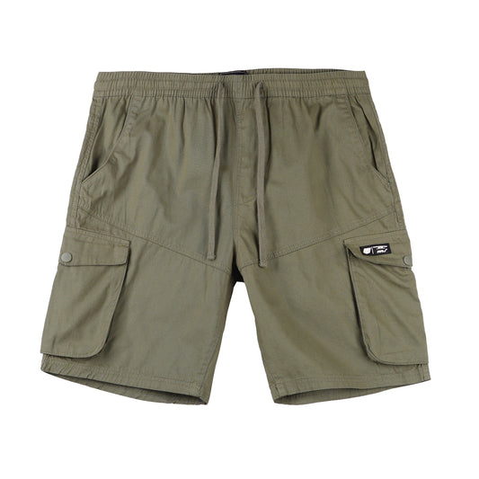 RRJ Basic Non-Denim Cargo Short for Men Regular Fitting Rinse Wash Fabric 155141-U (Green)