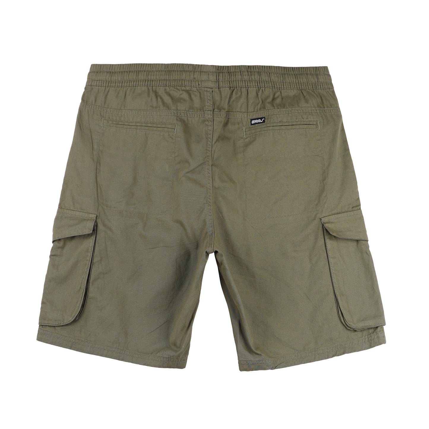 RRJ Basic Non-Denim Cargo Short for Men Regular Fitting Rinse Wash Fabric 155141-U (Green)