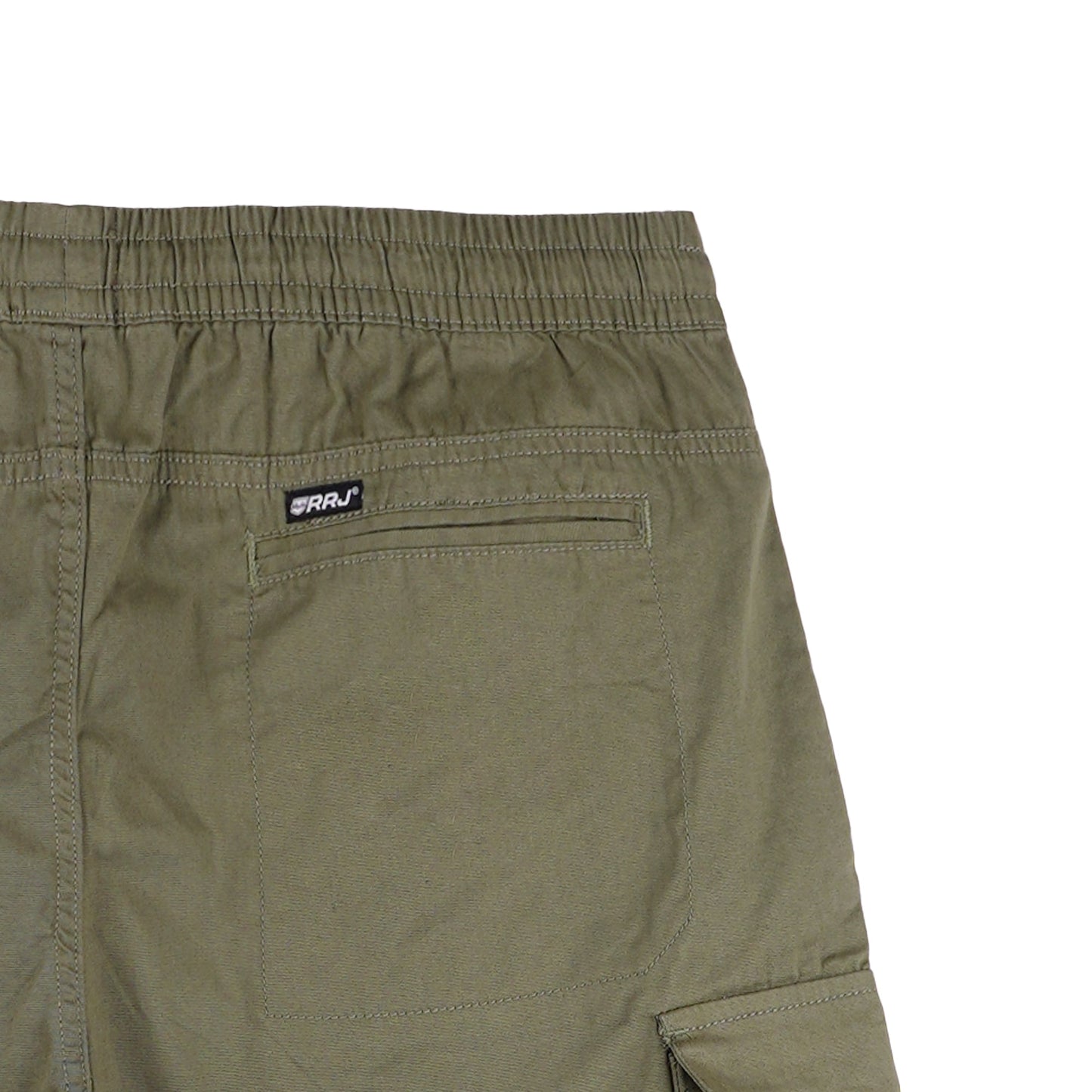 RRJ Basic Non-Denim Cargo Short for Men Regular Fitting Rinse Wash Fabric 155141-U (Green)