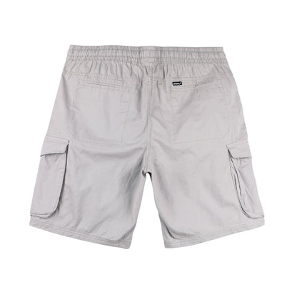 RRJ Basic Non-Denim Cargo Short for Men Regular Fitting Rinse Wash Fabric 155141-U (Light Gray)