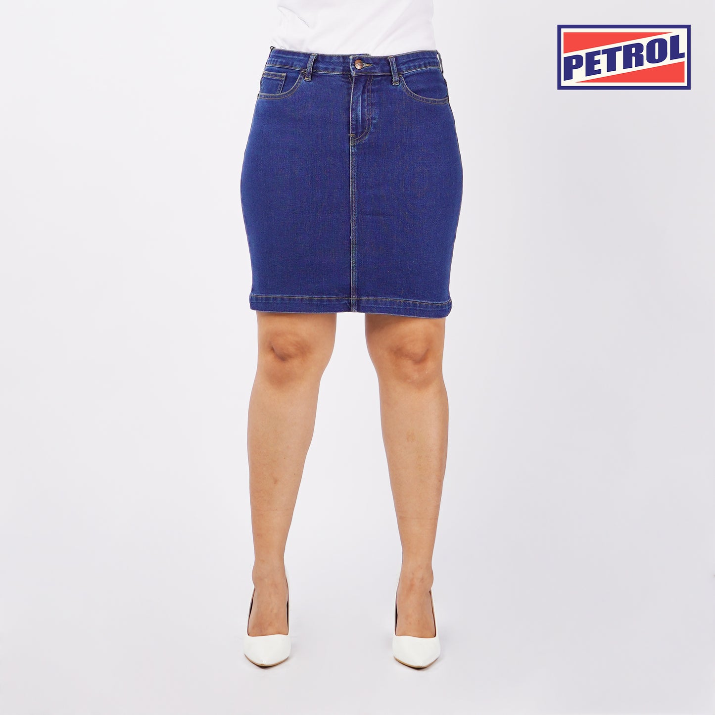 Petrol Ladies Basic Denim skirt for Women Extreme wash Trendy Fashion High Quality Apparel Comfortable Casual skirt for Women 155947 (Medium Shade)