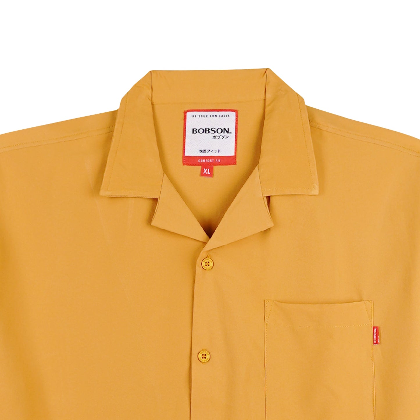 Bobson Japanese Men's Basic Button Down Woven Shirt Comfort Fit 151971-U (Yellow Gold)