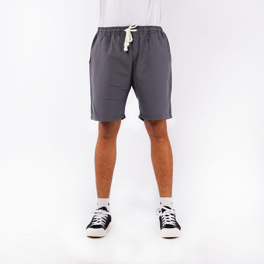 Bobson Japanese Men's Basic Non-Denim Jogger Short Mid Waist 155512 (Dark Gray)