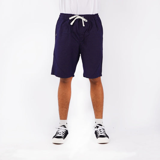 Bobson Japanese Men's Basic Non-Denim Jogger Short Mid Waist 155512 (Navy)