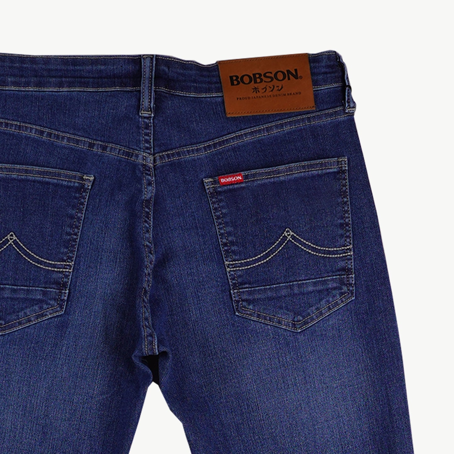 Bobson Japanese Men's Basic Denim Skinny Mid Waist 157250 (Medium Shade)