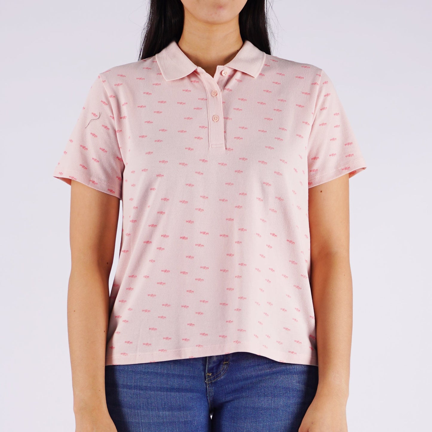 Bobson Japanese Ladies Basic Collared Shirt Boxy Fit 133565 (Potpourri)