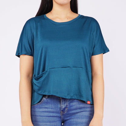 Bobson Japanese Ladies Basic Tees Boxy Fit 129407-U (Teal)