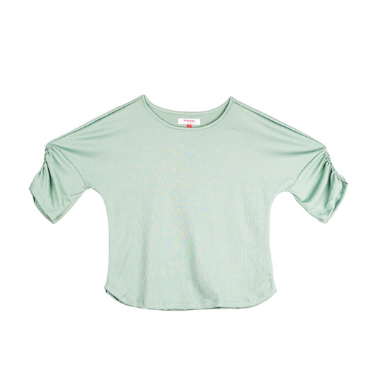 Bobson Japanese Ladies Basic Tees Boxy Fit 158164-U (Light Green)