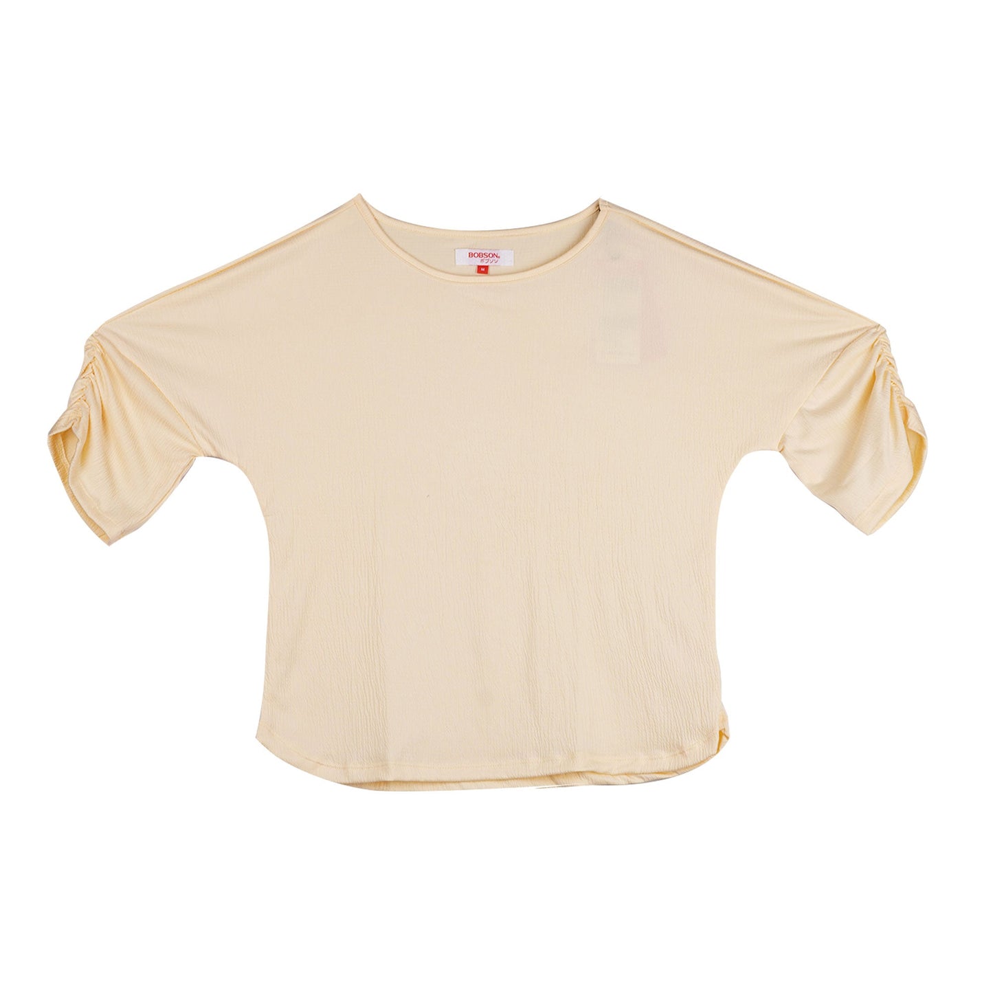 Bobson Japanese Ladies Basic Tees Boxy Fit 158164-U (Light Yellow)