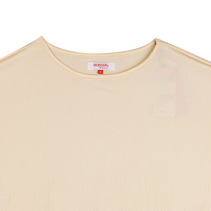 Bobson Japanese Ladies Basic Tees Boxy Fit 158164-U (Light Yellow)