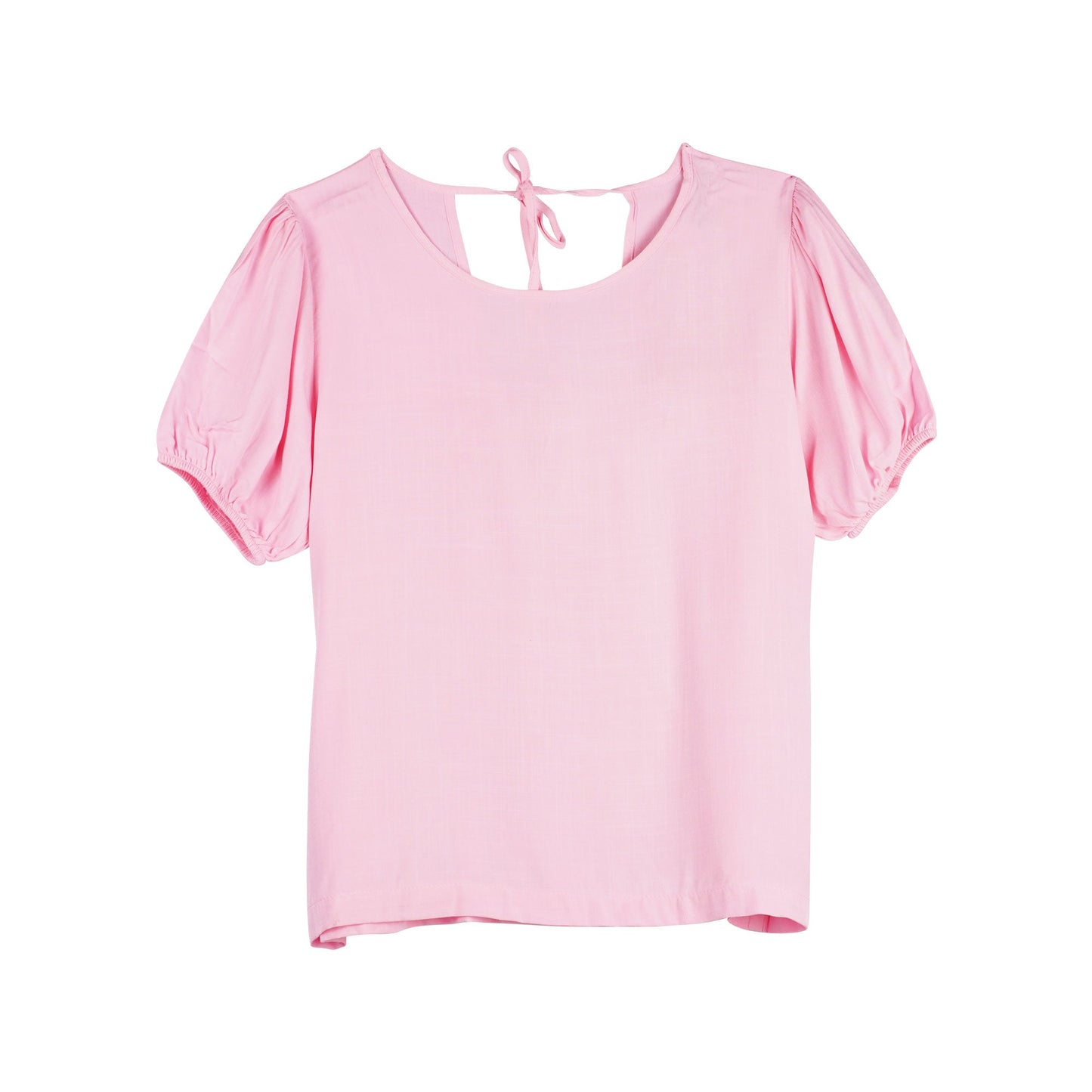 Bobson Japanese Ladies Basic Woven Shirt Boxy Fit 129045 (Pink)