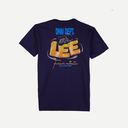 Stylistic Mr. Lee Men's Basic Tees with Back Print Semi Body Fit 148729-U (Navy)