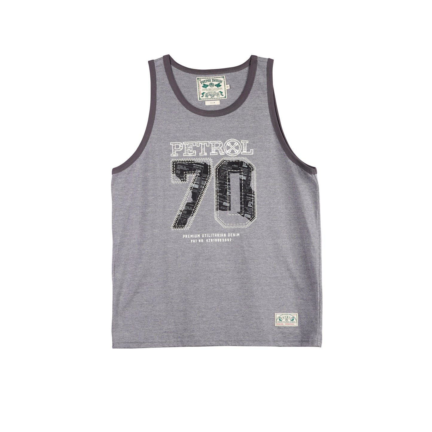 Petrol Men's  Basic Tank Top Slim Fitting  Trendy Fashion Casual Tank Top 113253 (Heather Gray)