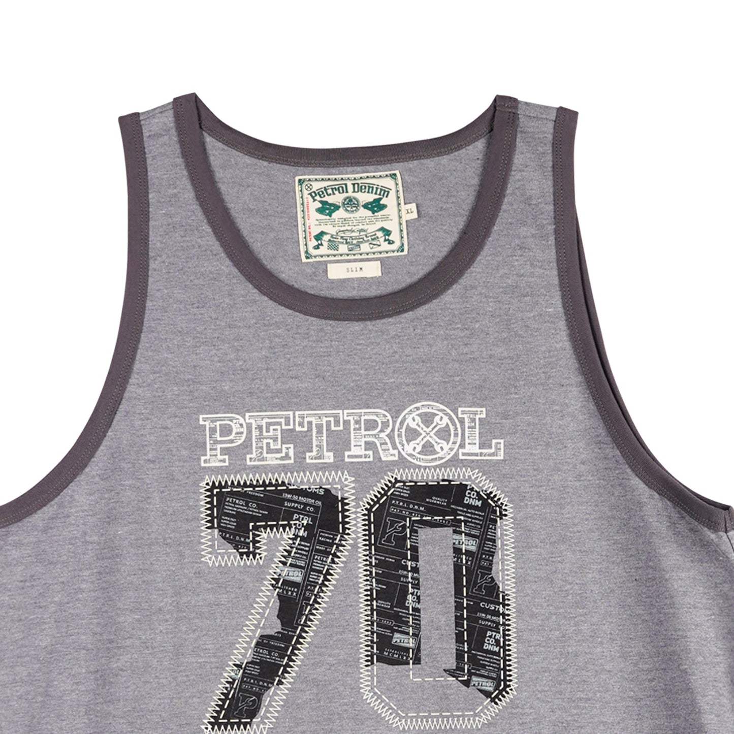 Petrol Men's  Basic Tank Top Slim Fitting  Trendy Fashion Casual Tank Top 113253 (Heather Gray)