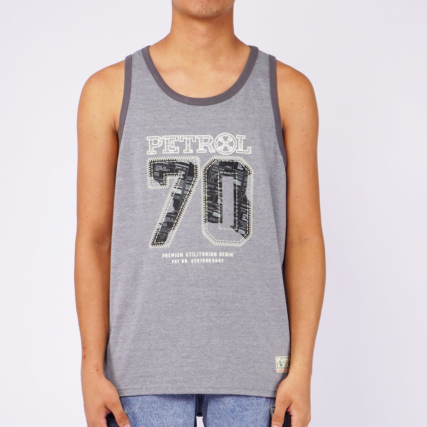 Petrol Men's  Basic Tank Top Slim Fitting  Trendy Fashion Casual Tank Top 113253 (Heather Gray)