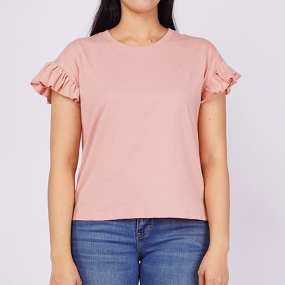 Petrol Ladies Basic Tees Boxy Fitting CVC Jersey Fabric Trendy Fashion Casual Top 156854 (Old Rose)