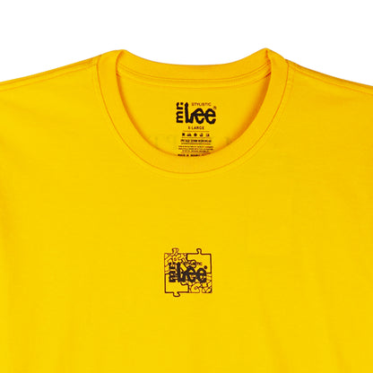 Stylistic Mr. Lee Men's Basic Tees with Back Print Semi body Fit 142795-U (Yellow Gold)