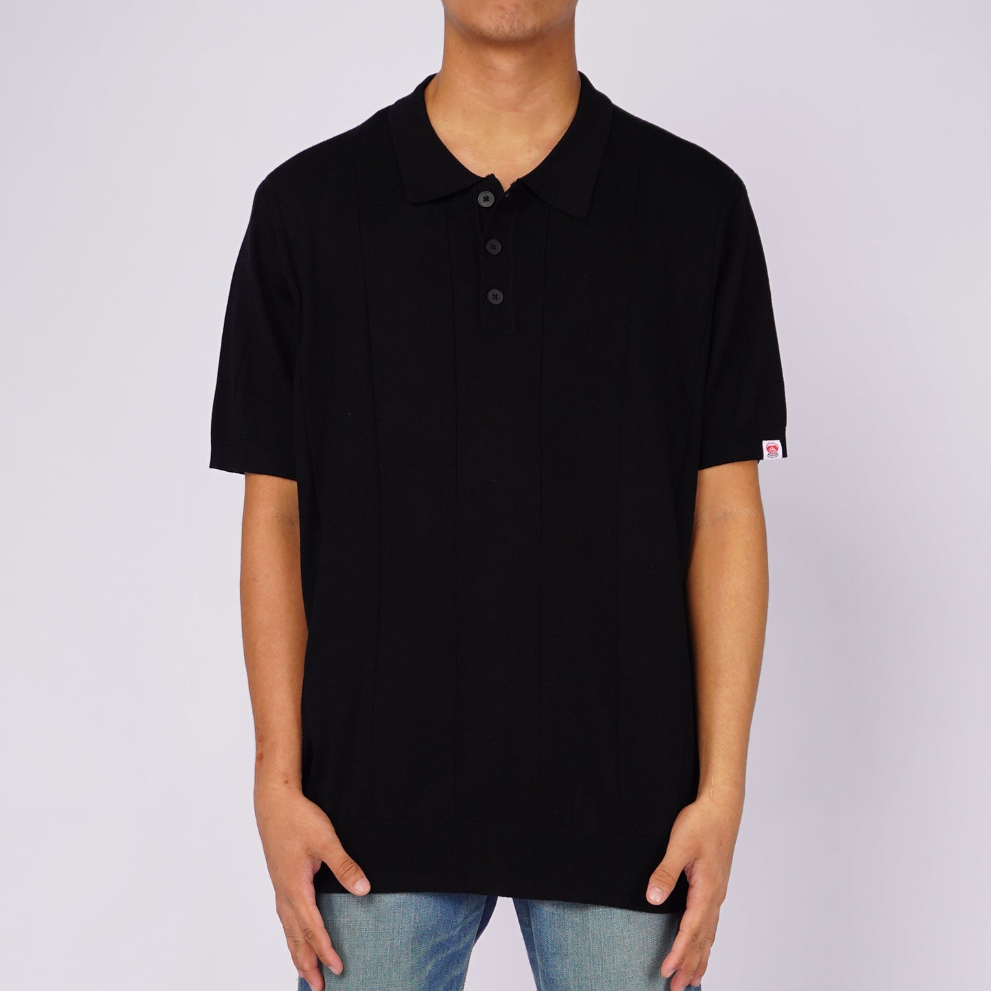 Bobson Japanese Men's Basic Collared Boxy Fit 155100 (Black)