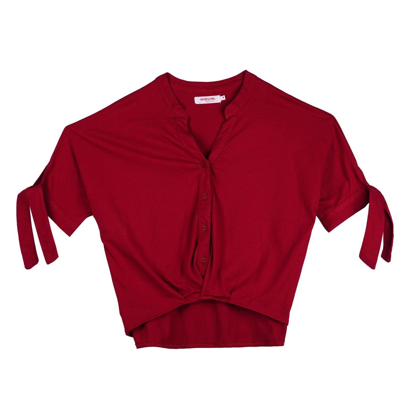 Bobson Japanese Ladies Basic Tees Relaxed Fit 144942 (Rumba Red)