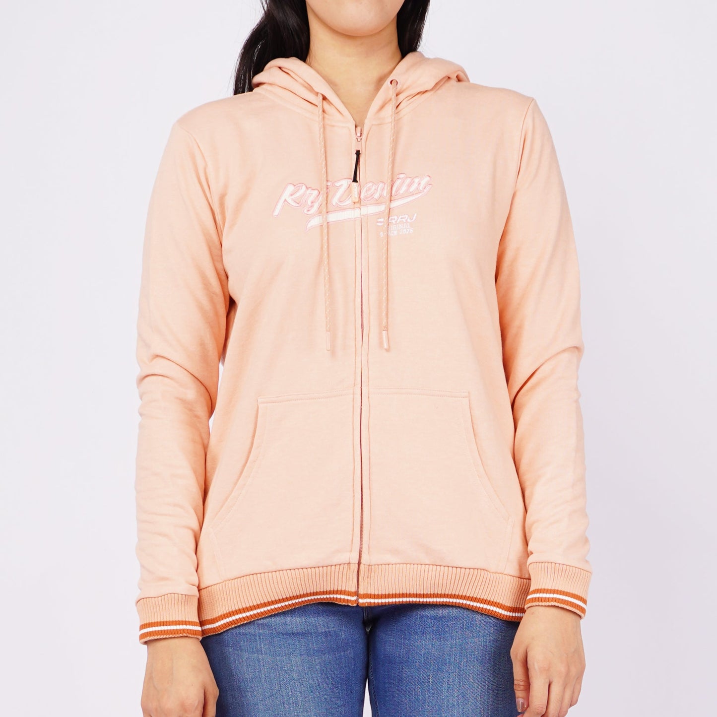 RRJ Ladies Basic Jacket Regular Fitting Terry Fabric 137114 (Peach)