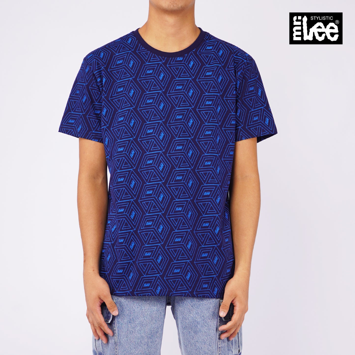 Stylistic Mr. Lee Men's Basic Tees Semi body Fit 151433-U (Navy)