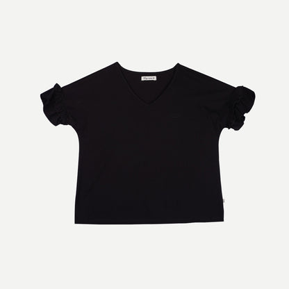 RRJ Ladies Basic Tees Boxy Fitting Special Fabric 146038-U (Black)