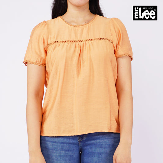 Stylistic Mr. Lee Ladies Basic Woven Shirts Boxy Fit 153124 (Orange)