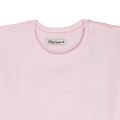 RRJ Ladies Basic Tees Crop Fitting Missed Lycra Fabric 145889 (Pink)