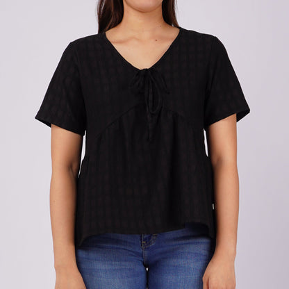 RRJ Ladies Basic Tees Boxy Fitting Special Fabric 159353-U (Black)