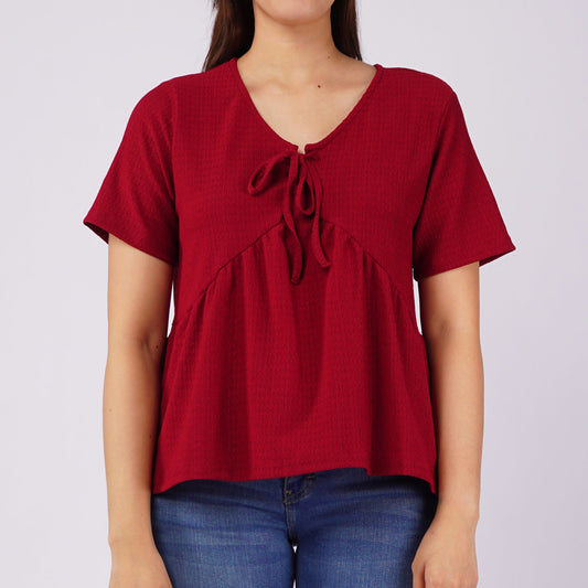 RRJ Ladies Basic Tees Boxy Fitting Special Fabric 159353-U (Red)